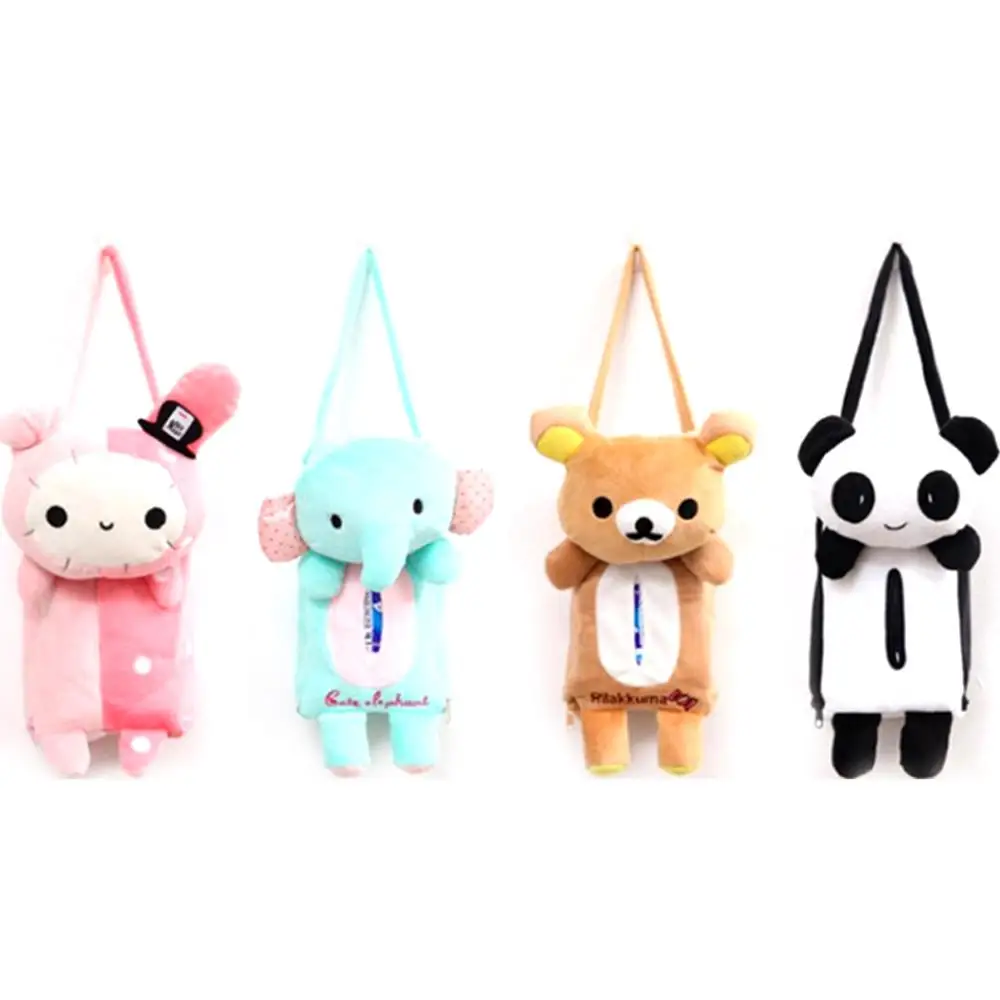 

Creative Design Cute Little Animal Tissue Box Holder Zipper Backseat Hanging Tissue Case for Car and Home Use Wholesale CSV