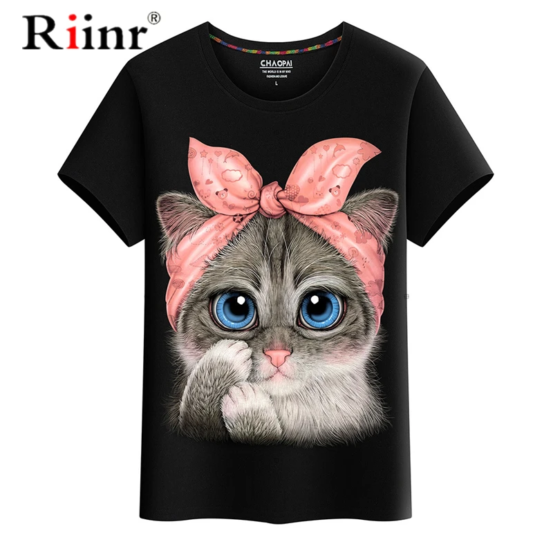

Riinr 2020 New Unisex Couple T Shirt Funny 3D Print Animal Summer Short Sleeve T-Shirts Top male T-shirts for man Clothing M-5XL
