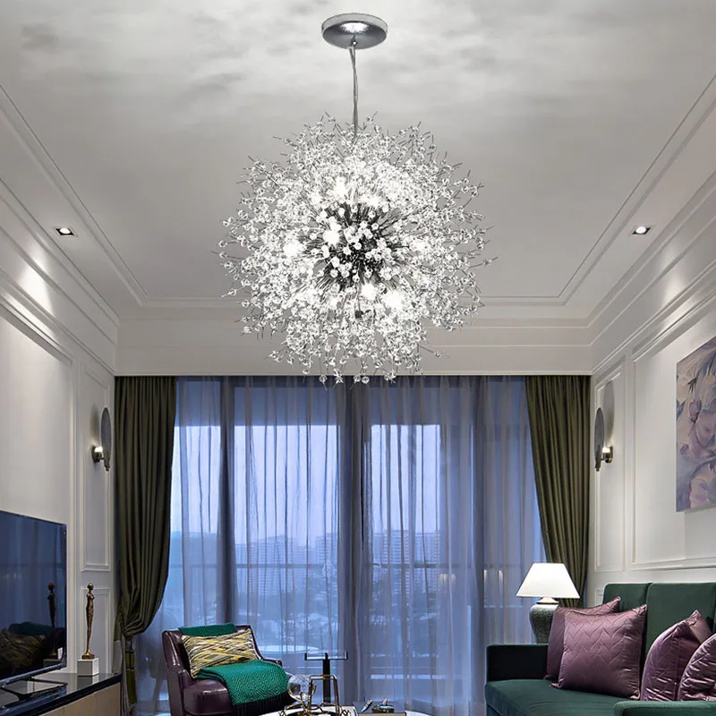 Современная светодиодная люстра с одуванчиком романтическая лампа золотого и