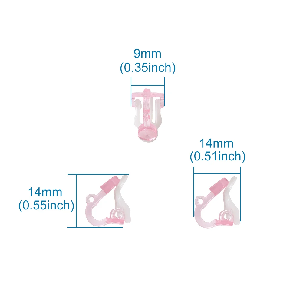 1000 pçs doce rosa clip-on brinco descobertas