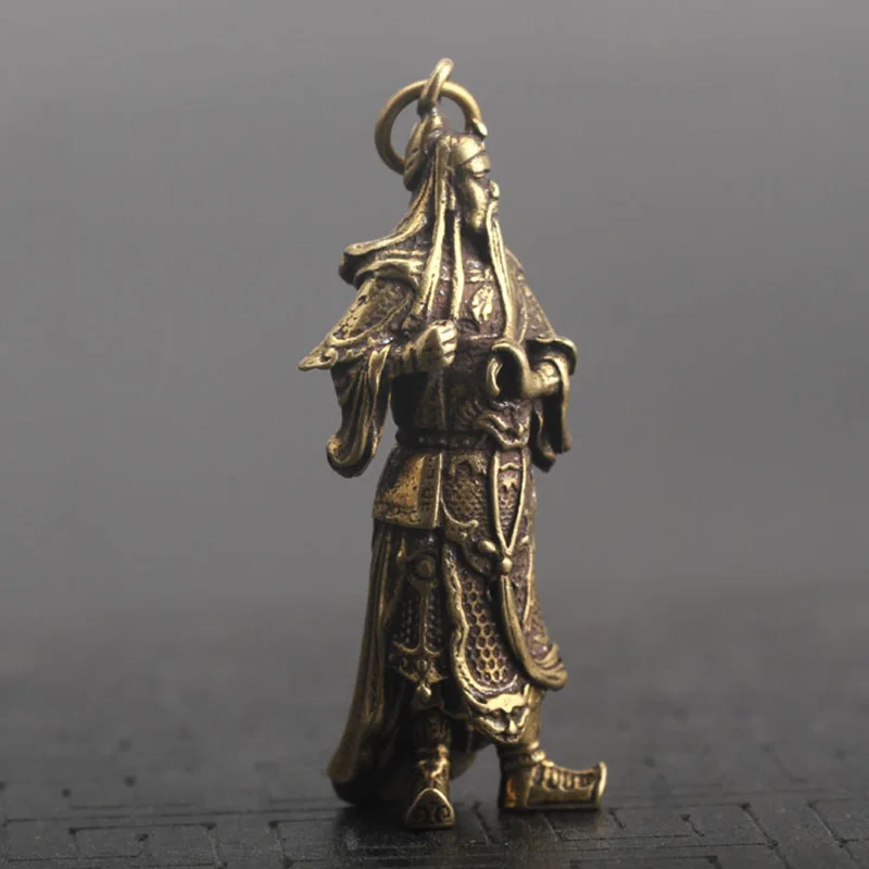 

1X Retro Chinese Copper God Of Wealth Guan Gong Figure Statue small Statue Figurine Miniature Home Office Table Decoration