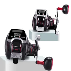 Full Metal Baitcasting Reel Counter In Meter Digital Display Lure Reel Bait Casting Fish Reel Solar Charging USB Charge