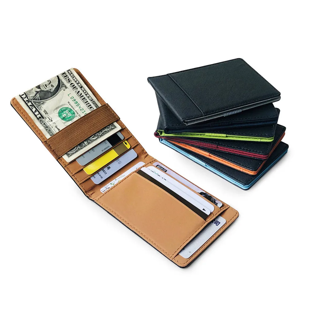 Men Leather Multi-card Card Holder Wallet Super Slim Soft mini credit card wallet purse holders Thin Small | Багаж и сумки