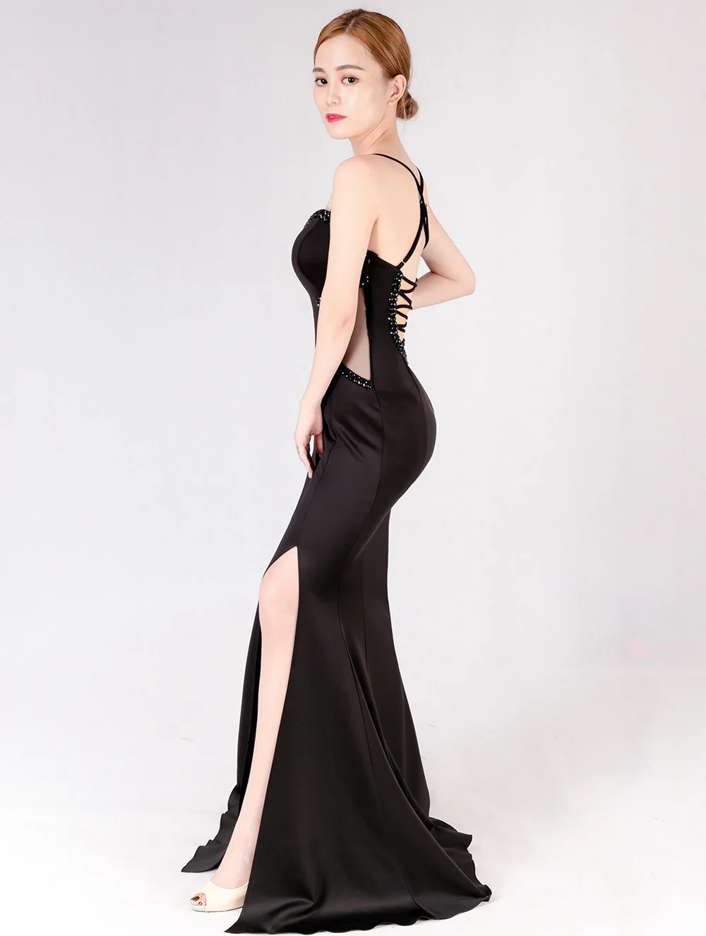 Women Low Chest Split Suspender Perspective Wrap Dresses Performance Sexy Nightclub Party Dress Backless Mermaid Long Dresses mother of the bride dresses