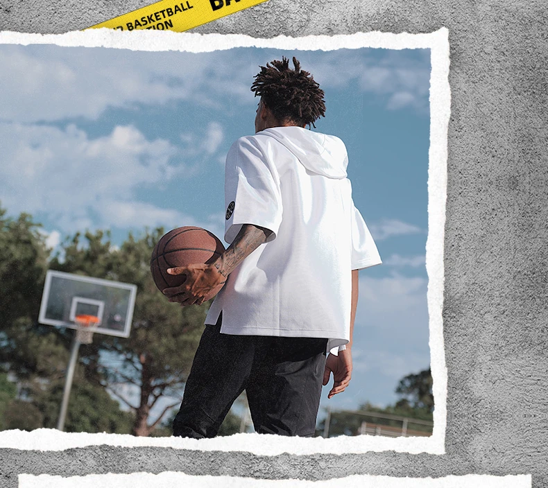 Xtep Мужская футболка летняя хлопковая с капюшоном с коротким рукавом мужская Спортивная Футболка свободная баскетбольная Футболка 881329059340