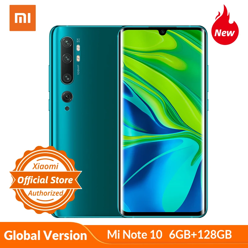 Глобальная версия смартфона Xiaomi Mi Note 10 6 ГБ 128 камера 108 МП Snapdragon 730G 5260 мАч 30 Вт