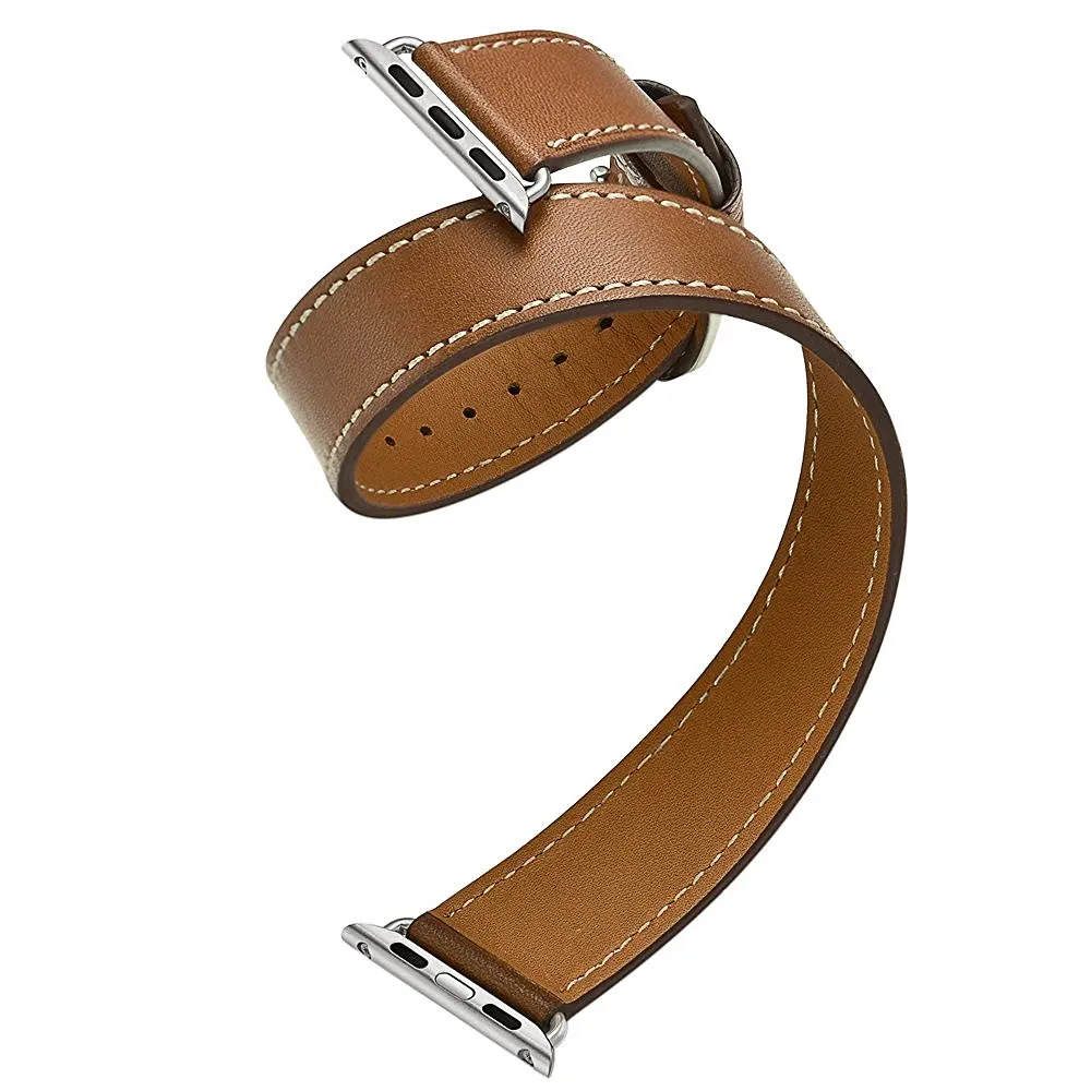 

Double Tour band for Apple watch 42mm/38 mm iWatch band 40mm 44 mm Leather strap bracelet watchband for Apple watch 4 5 3 2 1 40