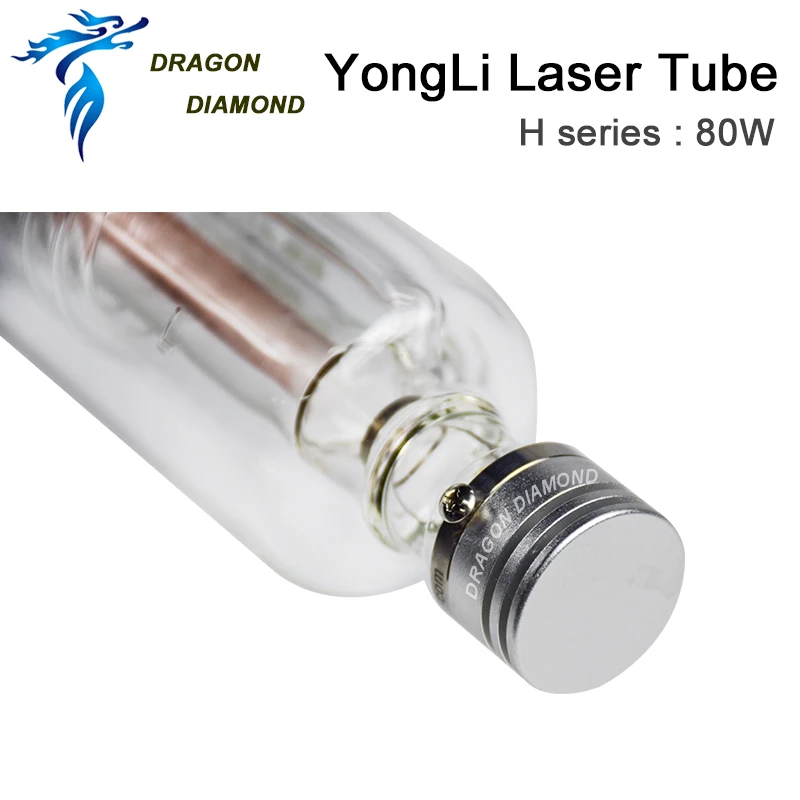 Dragon Diamond Yongli H2 Co2 лазерная трубка 80 Вт Длина металлической головки 1250 мм диаметр 60
