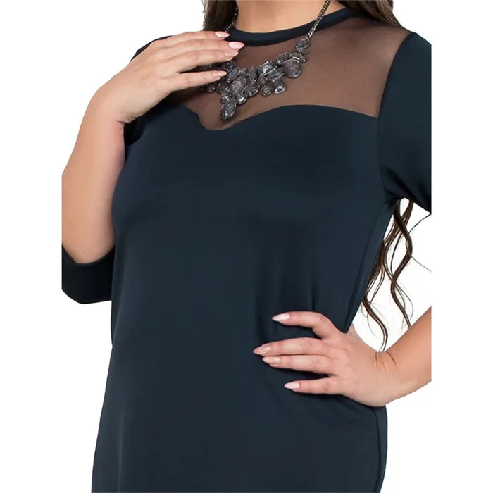 Женское летнее платье 5XL 6XL большого размера, элегантное Сетчатое платье черного и синего цвета, длинное вечернее платье, осенние платья, большие размеры
