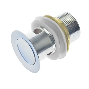 

T215 Copper Pop-up Drain With Overflow Bathroom Sink Waste Basin Drainer Plug Bath Tub Round Chrome Lavatory Vanity Sink