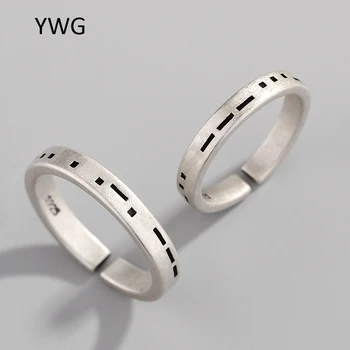 

1 pc Adjustable Lover Ring S925 Sterling Silver Ring Morse Code Couple Ring South Korea Personality Men Women Pair of Jewelry