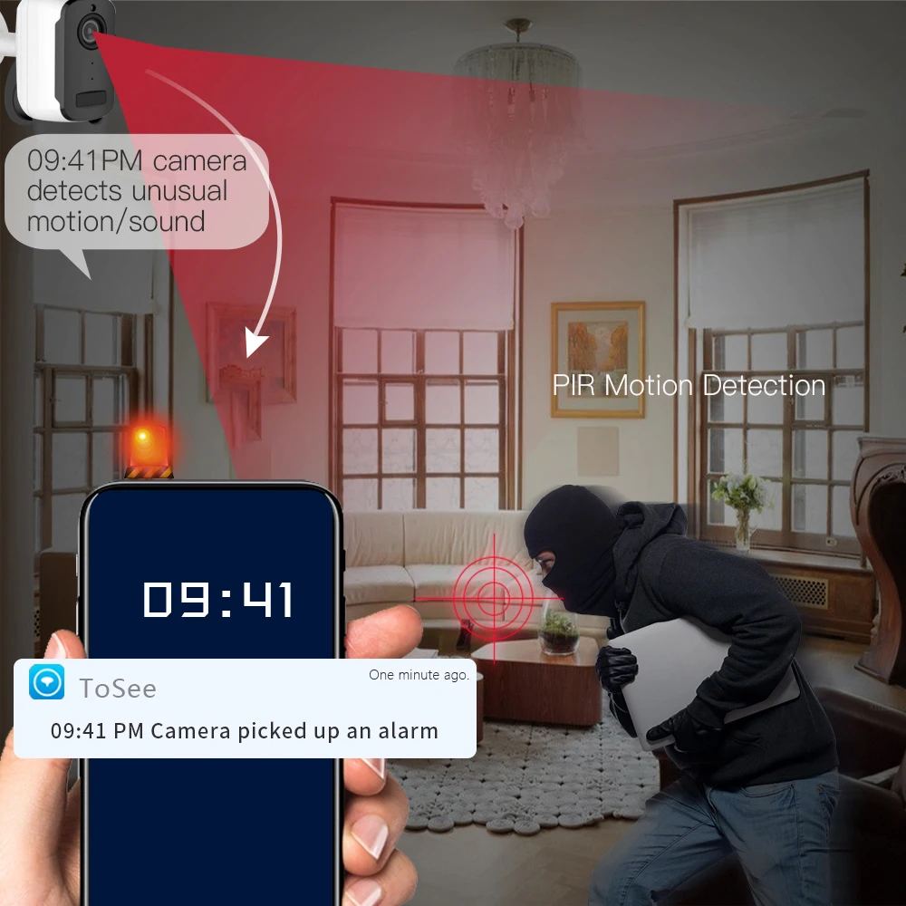 SDETER, 1080 P, перезаряжаемая батарея, камера безопасности, IP, Wi-Fi камера, уличная, IP65, защита от атмосферных воздействий, для помещений, CCTV, PIR, Сигнализация Движения, P2P камера
