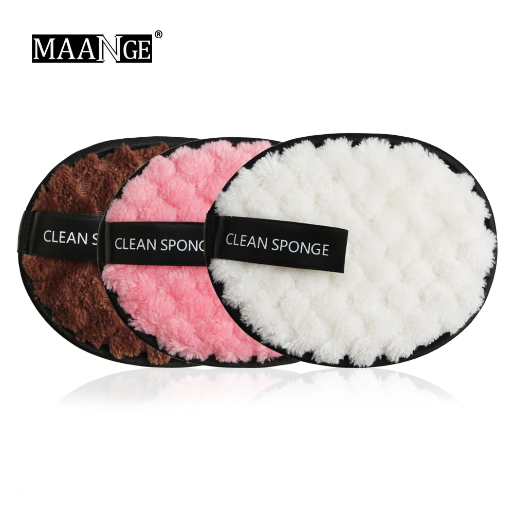MAANGE Soft Fiber Makeup Remover Puff Facial Wash Puff Double Sided Makeup Sponge Easy to Use Beauty Remover Tools