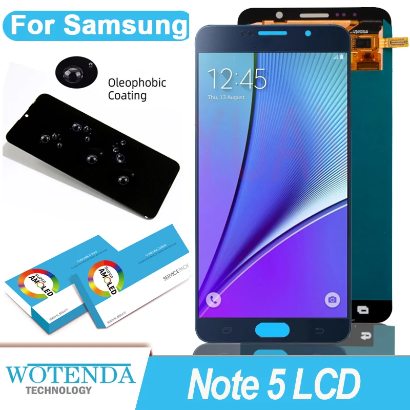 100% Оригинальный 5 7 &quotSuper Amoled дисплей для SAMSUNG Galaxy Note N920F полный ЖК-дисплей
