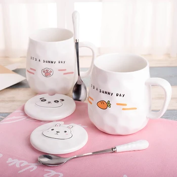 

Creative Cartoon Children Home Morning Cup Christmas 3D Ceramic Mug Cute Pumpkin Cups Coffee Milk Mugs with Lid and Spoon 50k84