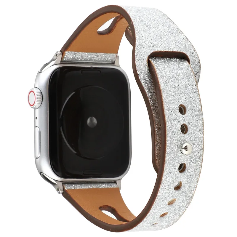 Из натуральной кожи петлевой браслет для наручных часов Apple Watch 4 полосы slim fit ремень 44/40/42/38 мм Замена аксессуары для запястья для наручных