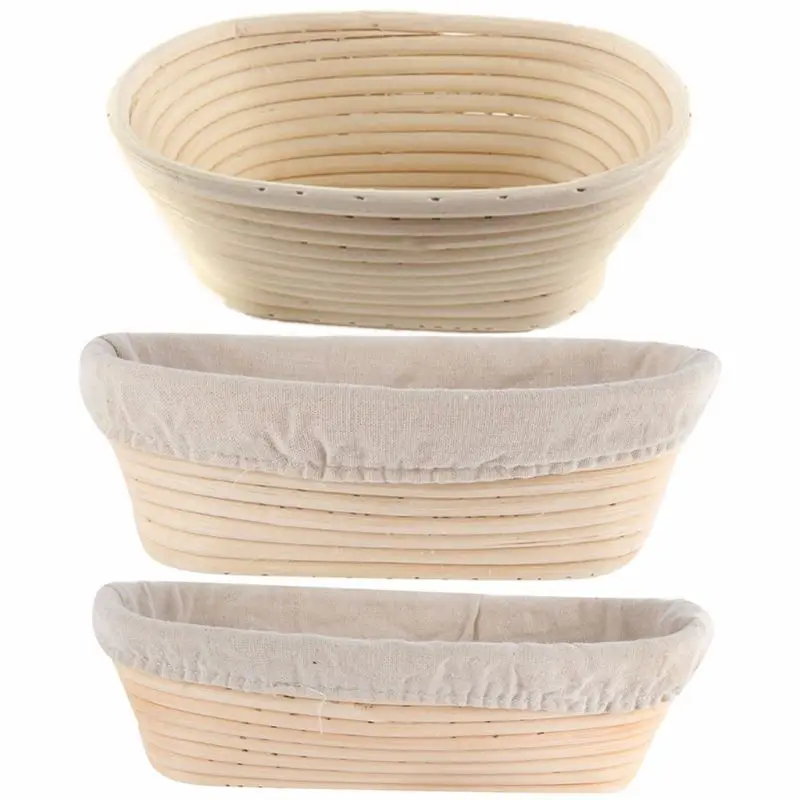 

11 inch Oval Dough Banneton Brotform Dougn Rattan Bread Proofing Proving Baskets Fermentation Wicker Basket Kitchen Supplies