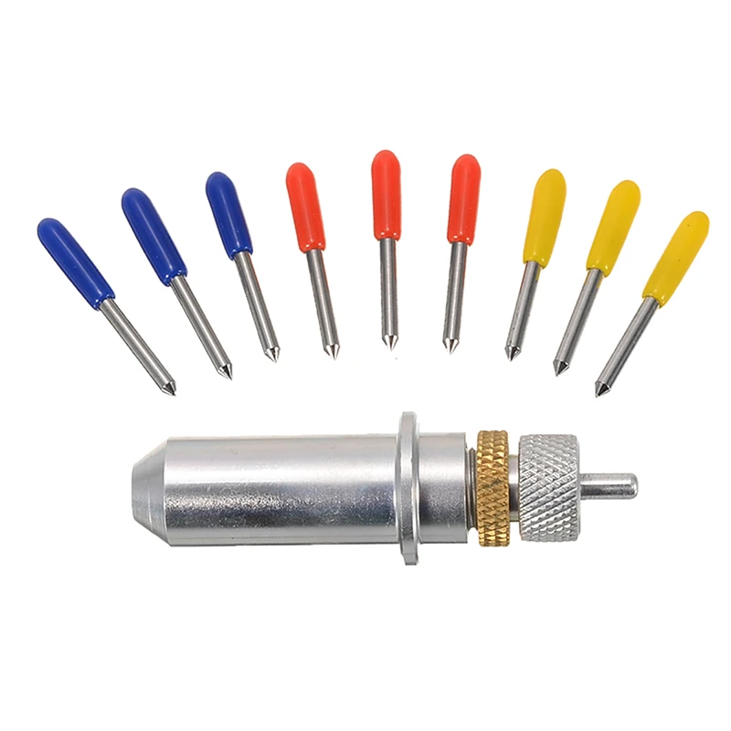 Tungsten Steel Blade Holder + 9pcs 30/45/60 Degree Blades Vinyl Cutter For Roland Carving Cutting Plotter