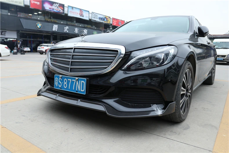 Для Mercedes-Benz C Class W205 C180 C200 C260 C300- углеродное волокно передний спойлер бампер диффузор спойлеры