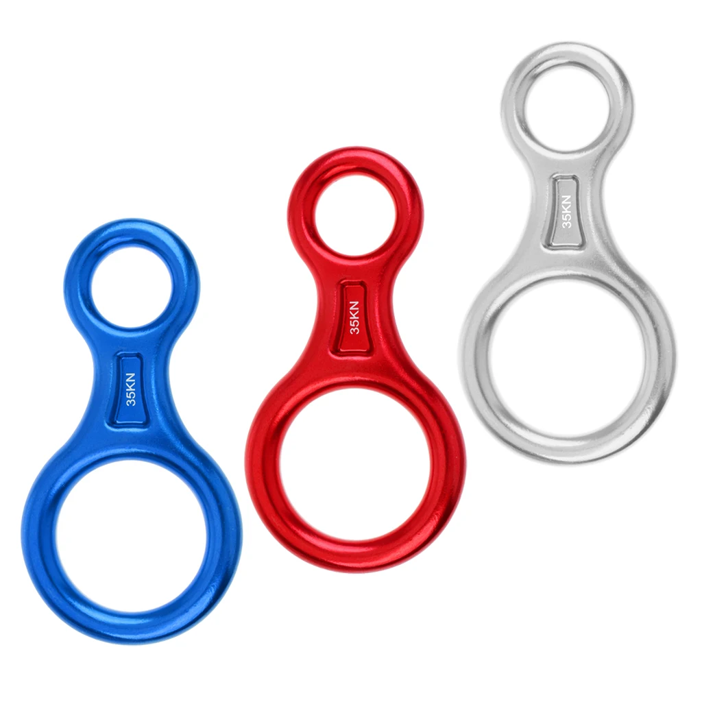 

3Pcs Tree Climbing Mountaineering Figure 8 Belay Device Rappelling Gear 35KN