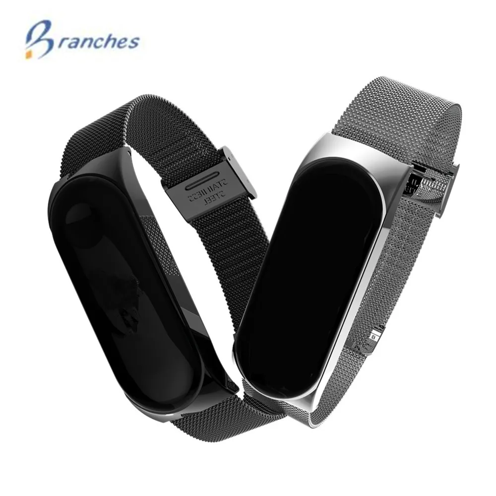Браслет-магнетизм Mi band 3 сменный черный металлический браслет с магнитом для xiaomi |