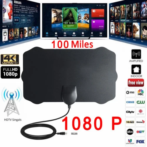 Телевизионная антенна с диапазоном 100 миль цифровая HD Антенна Skywire ТВ 1080p
