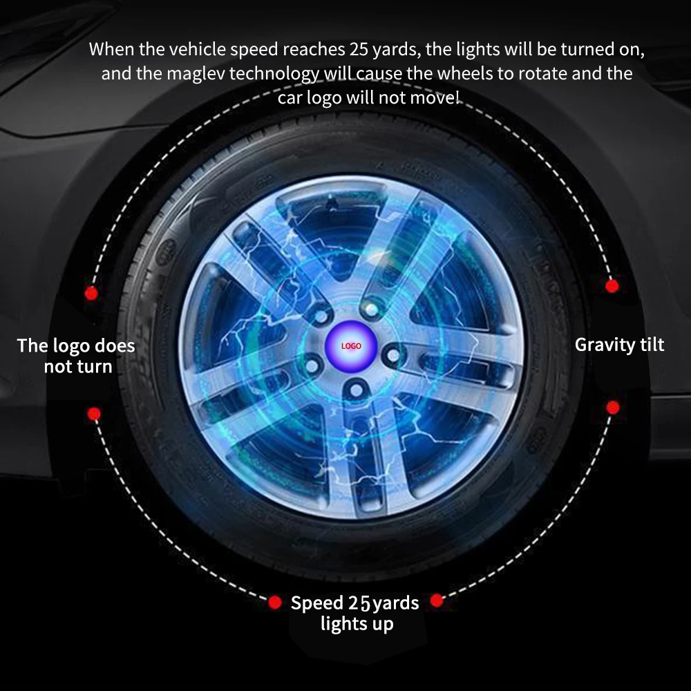 Hub Light Car Floating Illumination Wheel Caps LED Light Wheel Center
