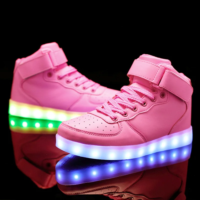 Autumn Winter Children Shoes Men's Shoes Girls Boys Kids Warm Sports Light Shoes USB Charging High To Help Shoes Girls Sneakers