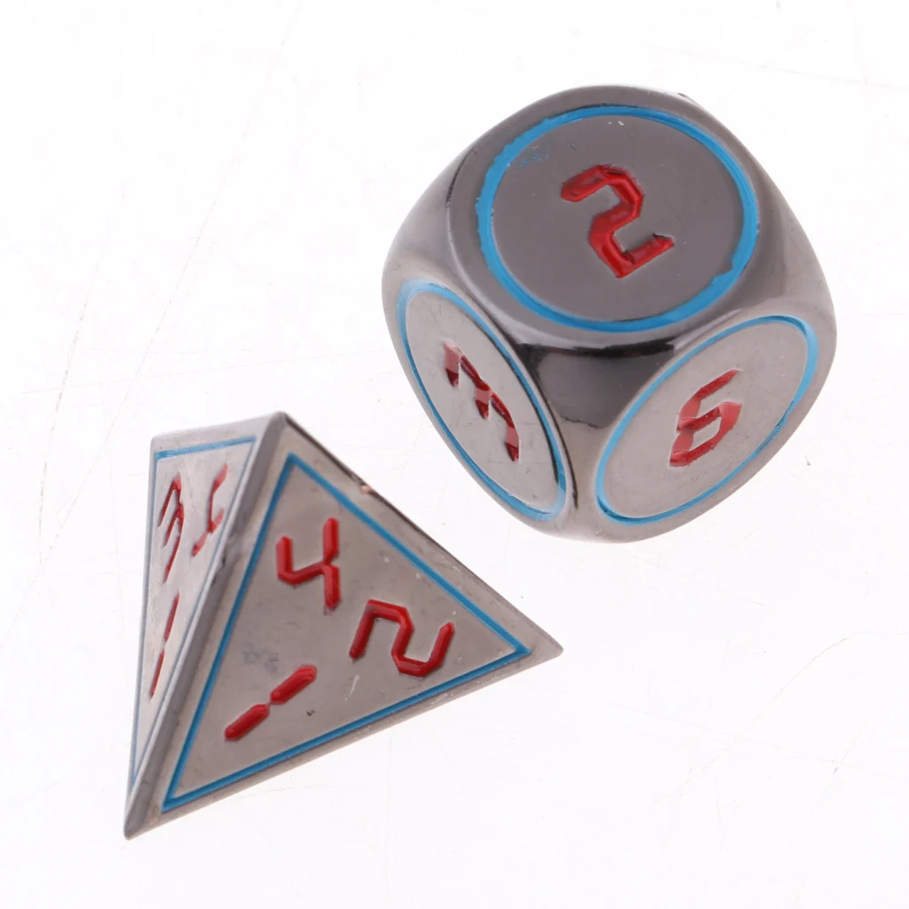 7pcs Mulit-sided Dice Polyhedral Dices Set D4 D6 D8 D10 D12 D20 for D&D RPG Role Playing Board Game Accessories