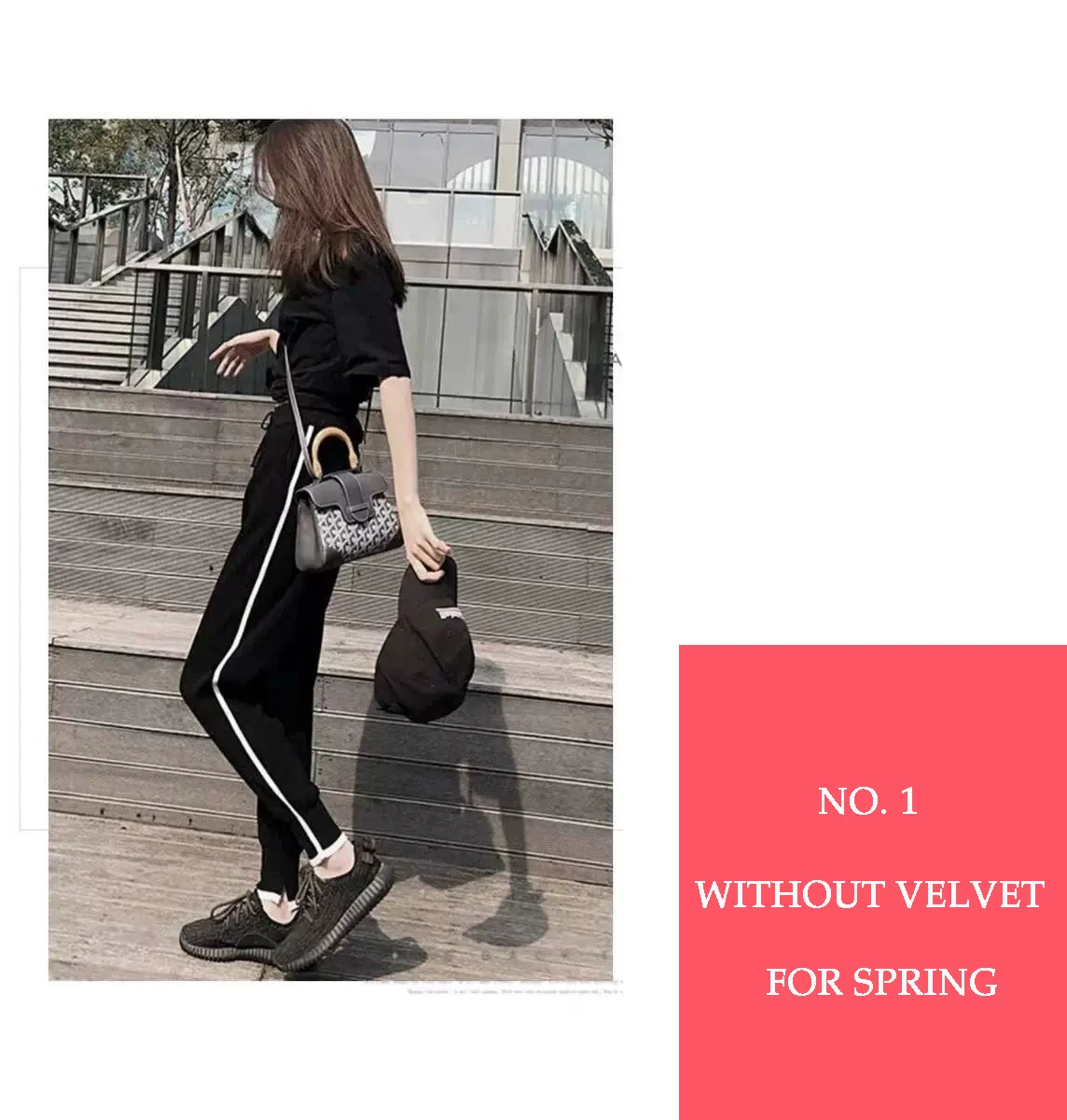 1without velvet Хлопок Регулируемый черный для беременных свободное повседневное брюки для беременных женщин одежда Беременность спорт утолщение весна зима - Цвет: 1without velvet