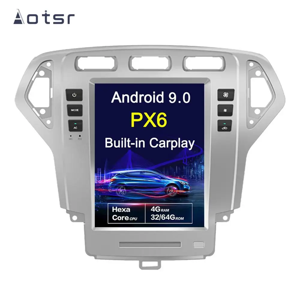 Автомобильный GPS-навигатор с вертикальным экраном в стиле Tesla Android 9 0 для Ford Mondeo