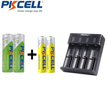 

NIMH 1.2V PKCELL 2/4Pcs AA 2200mah/ AAA 1000mah Rechargeable Battery With 1-4Slots NIMH/Li-ion Charger And Battery Box