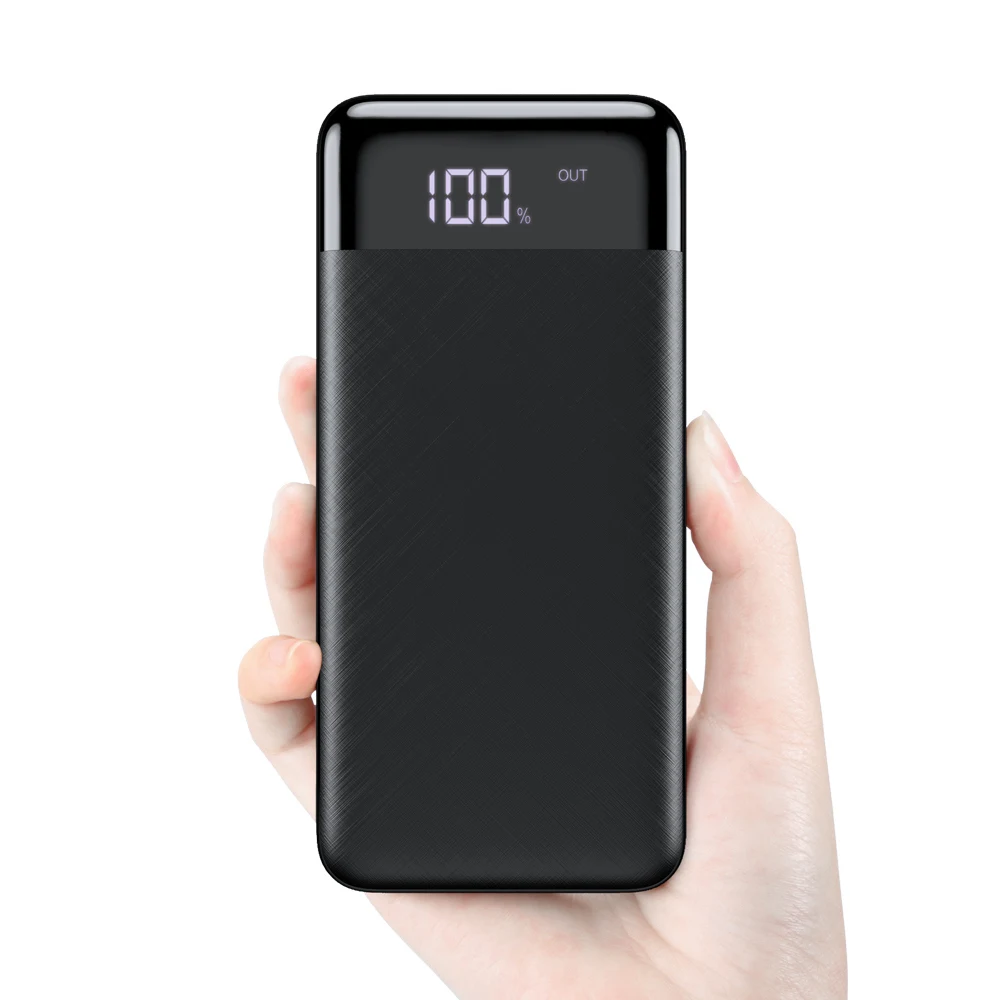 FLOVEME 10000 мАч Внешний аккумулятор портативное зарядное устройство mi power Bank повербанк power bank для iPhone Xiao mi 3 зарядное устройство - Цвет: Black
