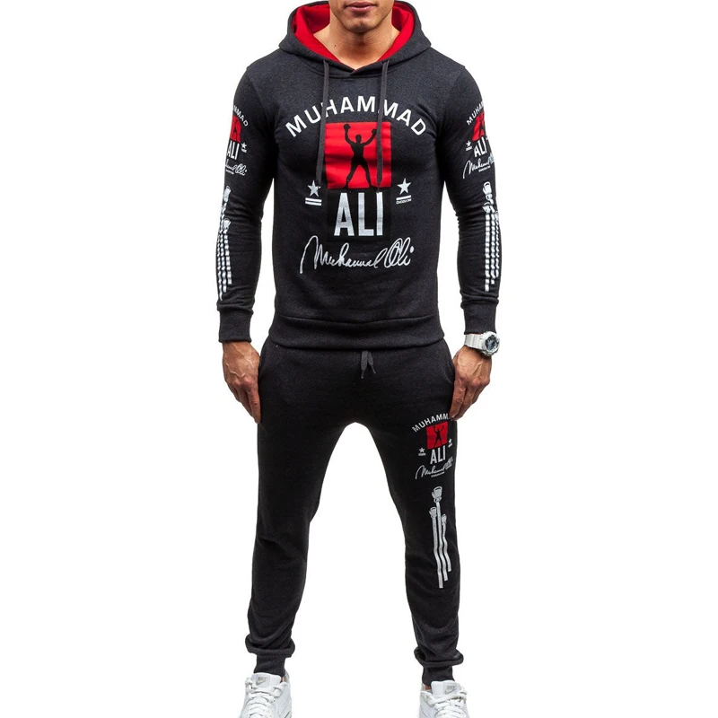 

ZOGAA Mens Tracksuit Brand Two Piece Hooded Sweatshirt with Sweat Pants Set Male Casual Sweatsuit Sportwear Men Track Suit Set