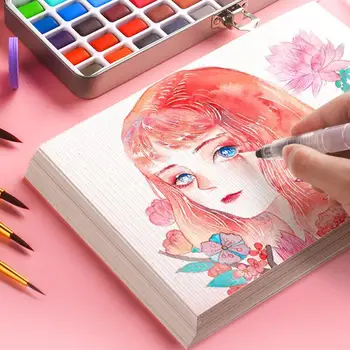 

50 Colors Solid Pressed Powder Watercolor Set Basic Art Neone Paint Supplies For Drawing Paint Watercolor Glitter F4R3