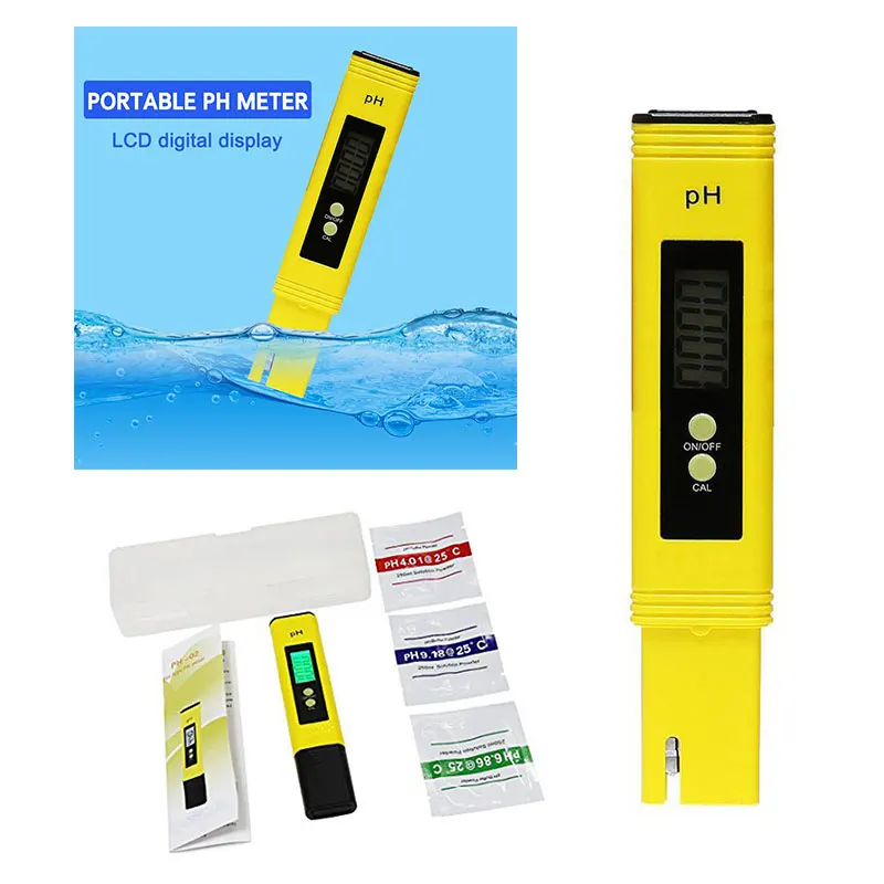with Test Paper Protable 0.00-14.00PH Tester Accuracy Calibration PH Meter Pen Plastic Creative Gadgets Household
