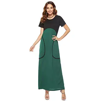 

Summer maxi Dress for women Vintage patchwork design bohemian Dress fashion office ladies robe eid ramadan abaya VKDR1870