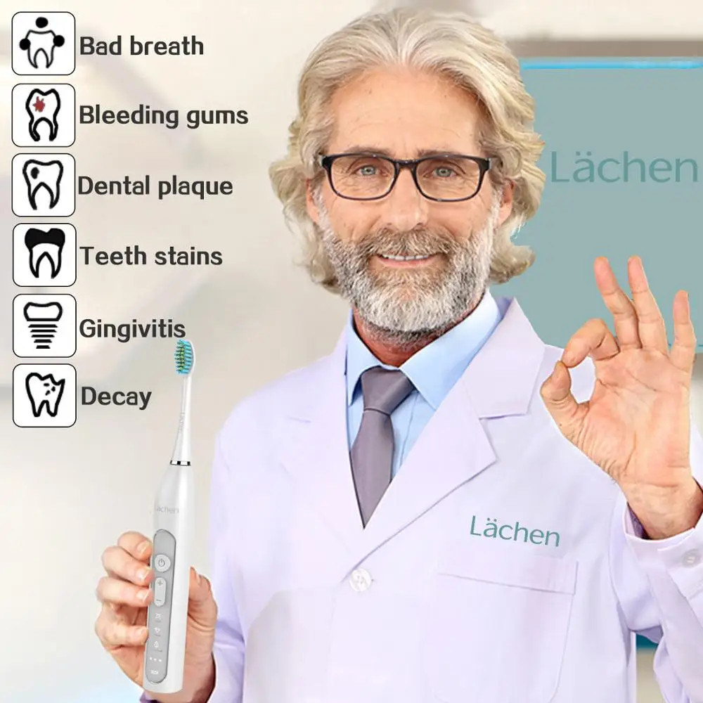 Global Version Lachen T8 Sonic Electric Toothbrush Upgraded Adult Waterproof Ultrasonic automatic Toothbrush USB Rechargeable Global Version Lachen T8 Sonic Electric Toothbrush Upgraded Adult Waterproof Ultrasonic automatic Toothbrush USB Rechargeable