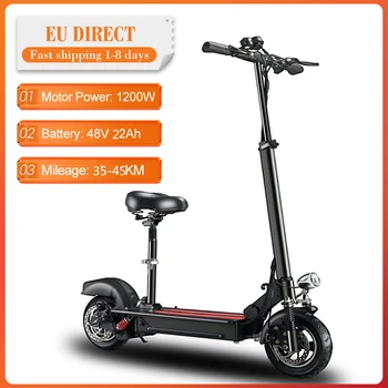 

[EU Direct] Foldable E Scooter 1200W Daul Motor Electric Scooter Adults Electrico Skateboard Kick Scooter 35-45KM 48V 22Ah