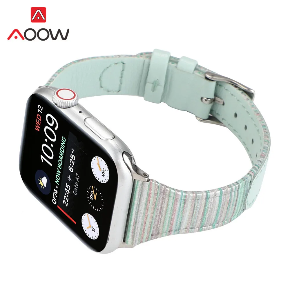 Ремешок из натуральной кожи для Apple Watch, ремешок 40 мм, 44 мм, ремешок для iwatch 38 мм, 42 мм, 1, 2, 3, 4, 5, браслет, аксессуары, ремень