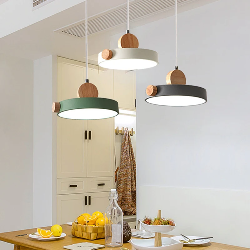 

Homhi Natural Wood Macaron Chandelier Modern Living Room Lamp Nordic Hanging Rope Pendant Light Minimalist Suspension HPD-097