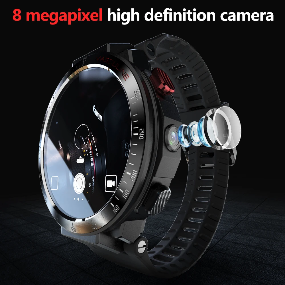 US $154.32 Android Smart Watch Phone 4G Network Wifi 16 Inch Full Round Touch Screen Fitness Tracker Smartwatch Men Camera Video Calls GPS