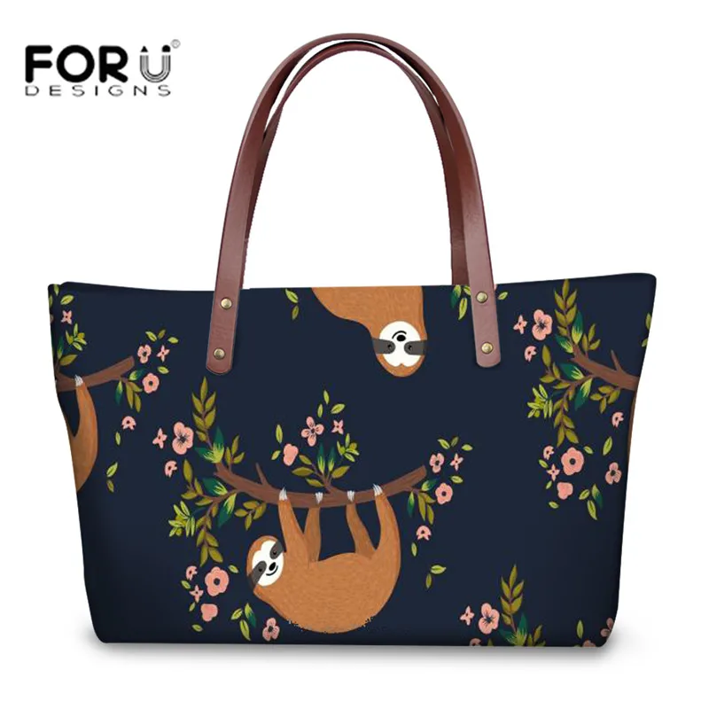FORUDESIGNS/Водонепроницаемый уличная сумка через плечо с молнией для Для женщин и девочек с принтом "Ленивец" дизайнерских магазинов, сумка в руку, женские сумки из неопрена