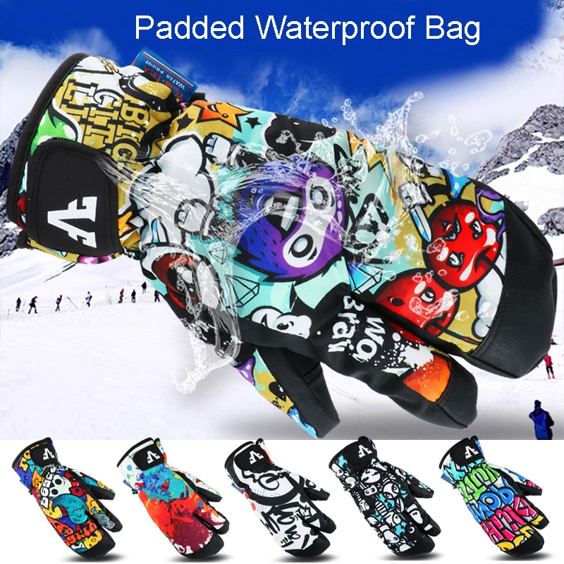 Профессиональные перчатки для сноуборда и лыж мужчин женщин варежки с 3 пальцами