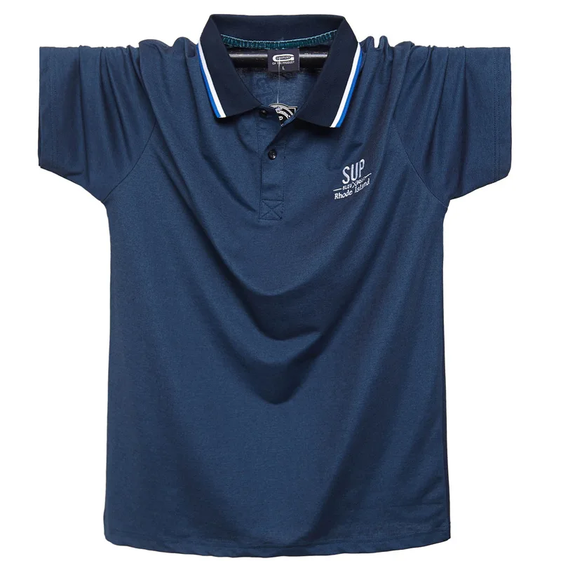 Рубашка поло мужская с коротким рукавом хлопок однотонная деловая Повседневная