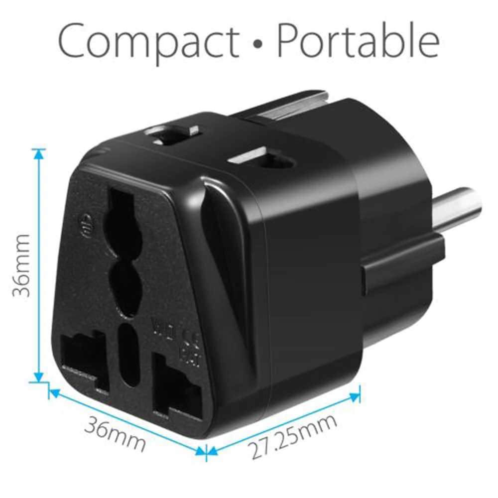 2in1 AU UK US to EU Universal Germany France Indonesia South Korea Russia Schuko Travel Plug Adapter Type E/F plug adapter power plug adapter