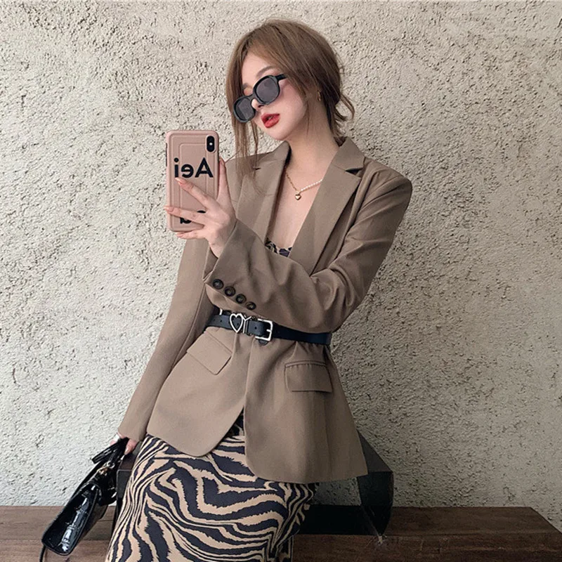 

Fall 2020 New Fashion Temperament Retro Loose Casual Suit Jacket 2-Piece Set