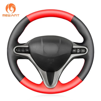 

MEWANT Black Artificial Leather Hand Sew Car Steering Wheel Cover for Honda Civic Civic 8 2006 2007 2008-2010 2011 (3-Spoke)