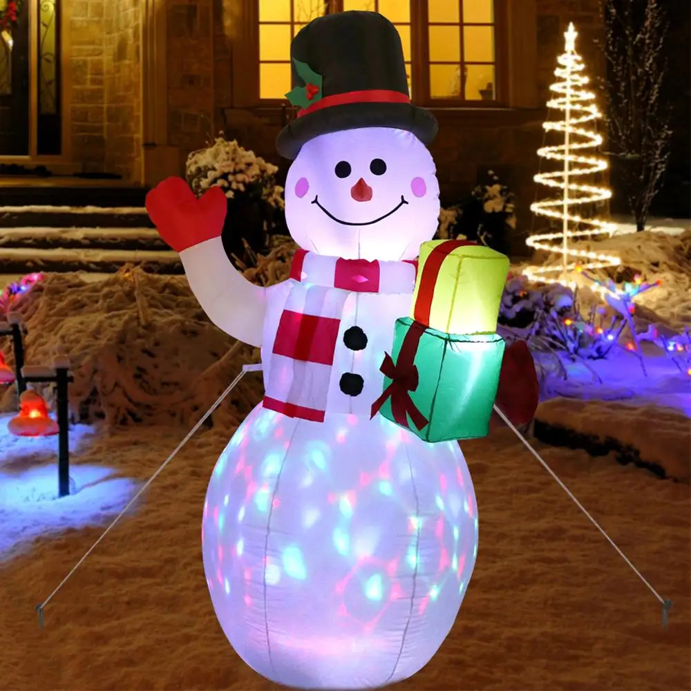 152cm Snowman OurWarm 1,52 м рождественские надувные украшения 5 футов Снеговик ночной светодиодный светильник Открытый Газон двор игрушки Рождественская вечеринка Декор год - Цвет: 152cm Snowman