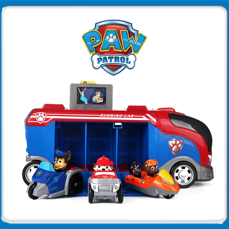 

Paw patrol music deformation bus paw patrol toys set dog rescue bus model set children's educational toys children's gifts